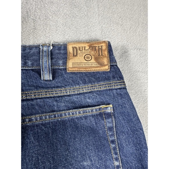 Duluth Trading Co. Carpenter Jeans Men 40x30 Tag 38W Blue Denim Double Knee - Picture 5 of 7